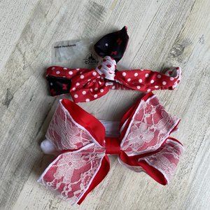 NWT Disney Parks Official Infant Minnie Mouse Stretch Headbands Baby Girl Hair